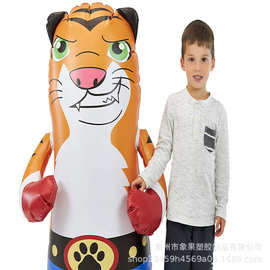 跨境PVC充气不倒翁注水立式拳击柱儿童发泄专用拳击不倒翁跆拳道