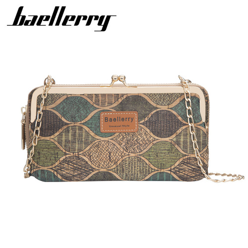 baellerry cork new style young ladies multifunctional long mobile phone bag fashion crossbody bag printed wallet