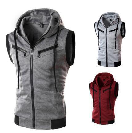 2023 Foreign Trade Wish Aliexpress Spring and Summer New Men's Hooded Casual Vest 2023 Foreign Trade Wish Aliexpress Spring and Summer New Men's Hooded Casual Vest