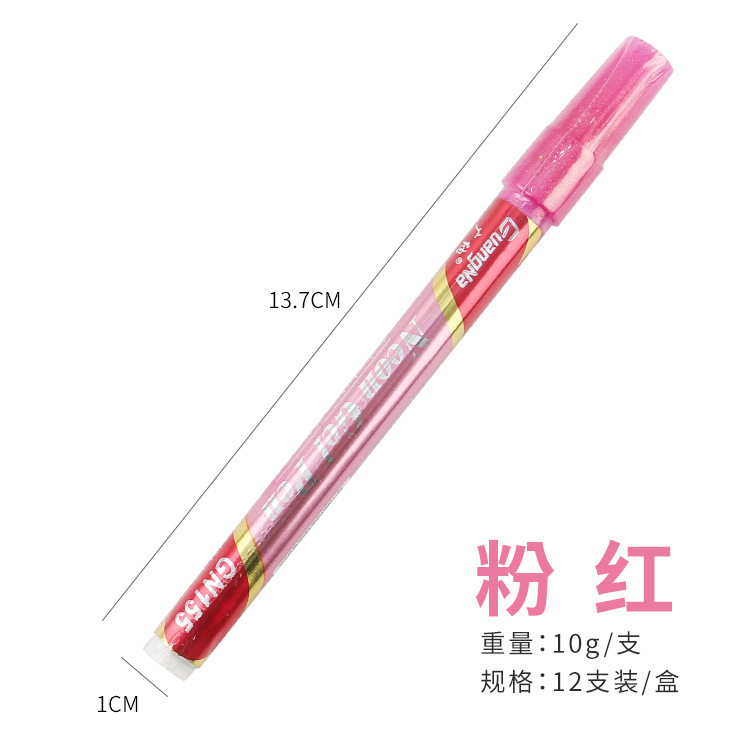 Guangna 155 neón de 24 colores de colores que cambian de color Gel Highlighter pluma de pintura de uñas 0.7pp rotulador de cabeza