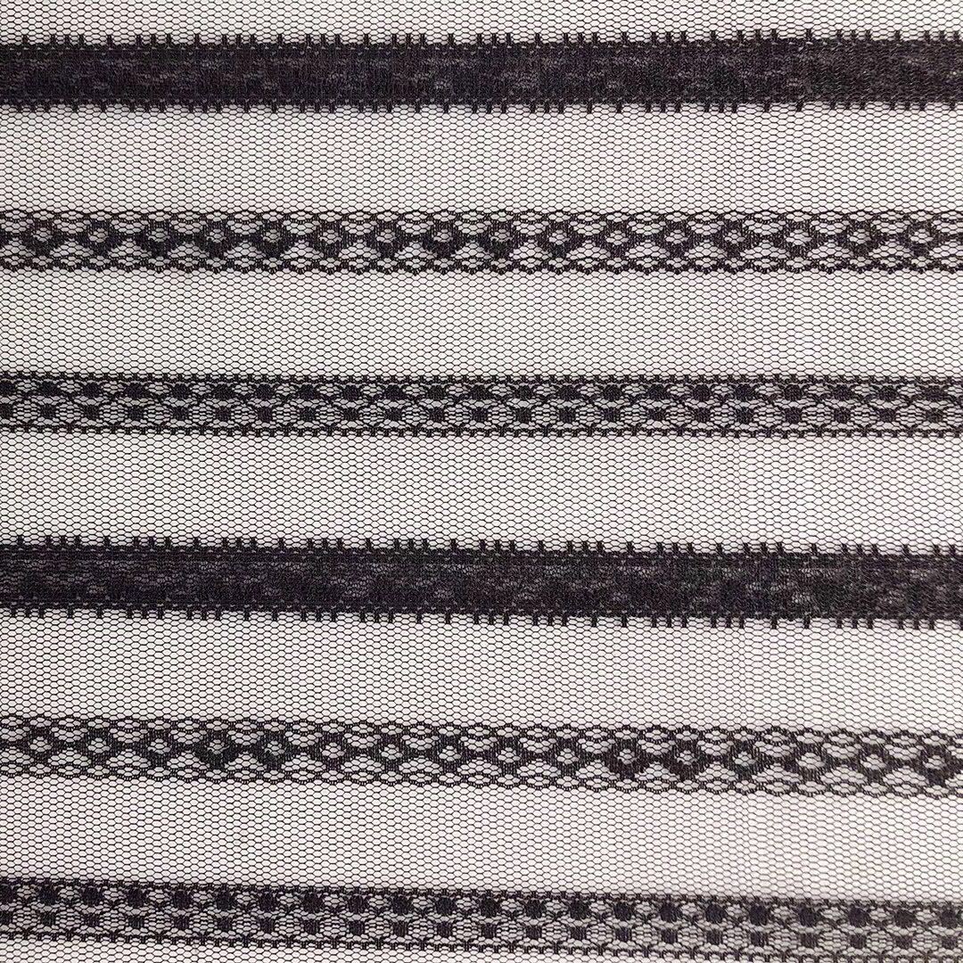 Suministro directo de fábrica poliéster no elástico tres rayas verticales encaje jacquard malla ropa para niños falda de tela accesorios de encaje