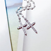 Earrings with tassels, silver 925 sample, micro incrustation, diamond encrusted, internet celebrity