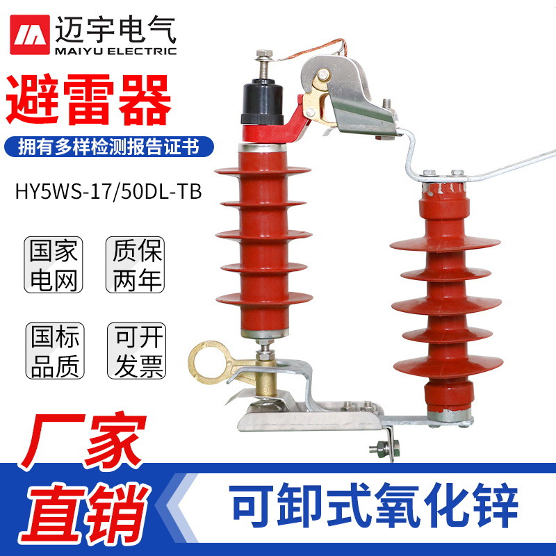 高压配电型HY5WS-17/50DL-TB可卸式避雷器10KV跌落式熔断器避雷器