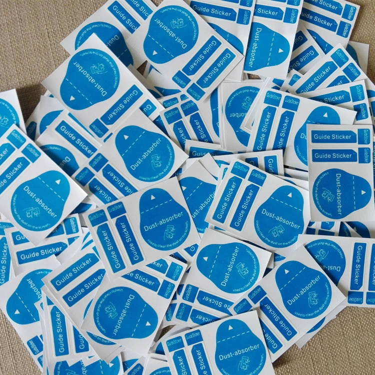 Пылезащитная пленка экрана Пылезащитная клейкая пленка Английская наклейка для удаления пыли Наклейка для мобильного телефона Инструменты Правильное удаление пыли Наклейка костюм