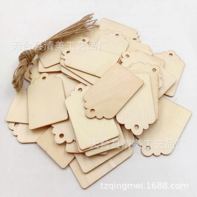 Tablero de flores de madera de bricolaje Tablero de madera de troncos con 10 cuerdas de cáñamo 100 piezas por paquete