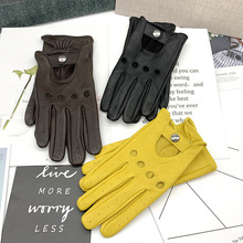 山羊皮手套男复古摩托车驾驶薄款运动骑行自行车机车战术四季防护