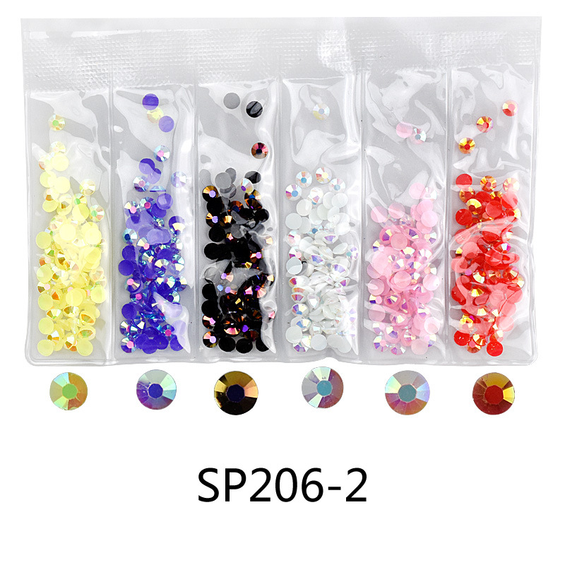 2021 Nueva joyería de uñas nuevo traje de remache en forma especial aleación parche de metal bolsa de seis rejillas joyería de uñas