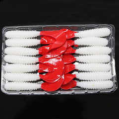 Soft Plastic Worm Lure, Tail Color: White Body, Red Tail, 5cm/6cm/7cm, Single Tail Grub Tactic Fishing Bait