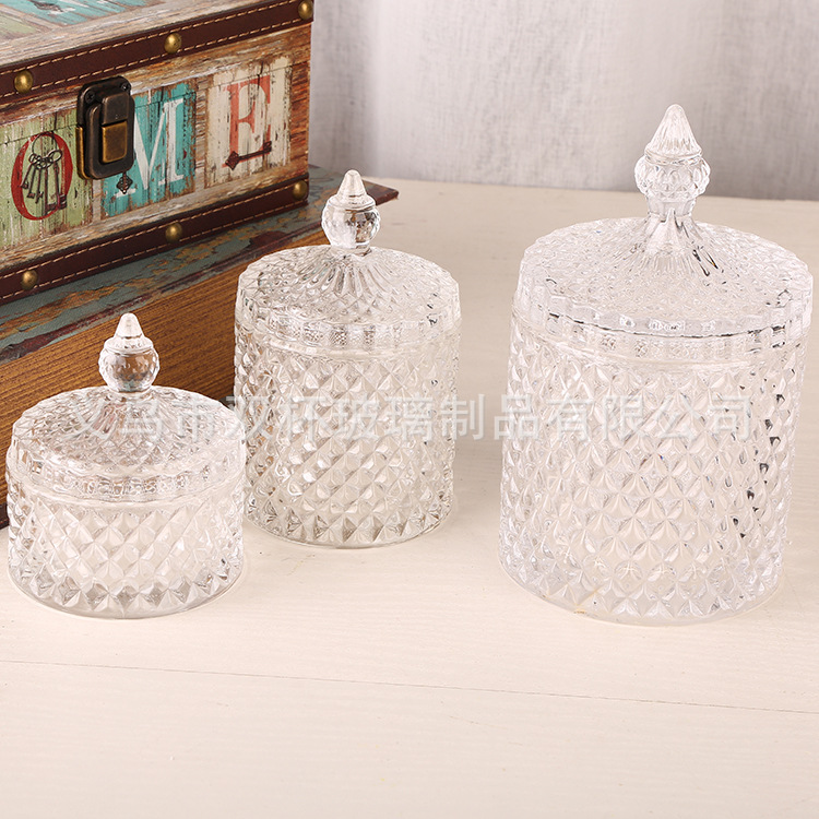 Frasco de cristal transparente para dulces, frasco de almacenamiento de aperitivos, frasco de dulces para boda con tapa, vaso de cristal para velas de aromaterapia, frasco de cristal para dulces de piña