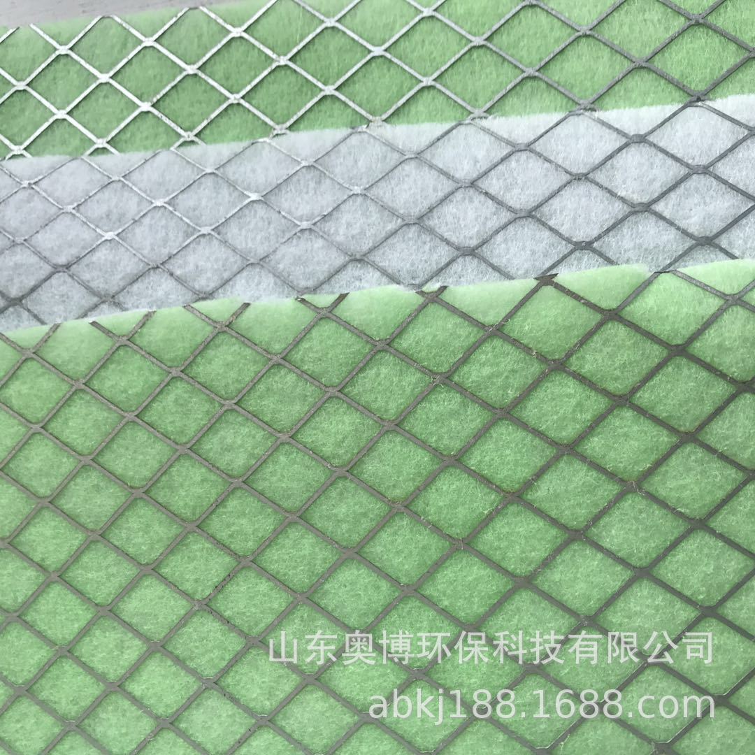 畜牧行业用单面镀锌钢板网过滤棉 G4 绿白过滤棉 单面铁网过滤棉