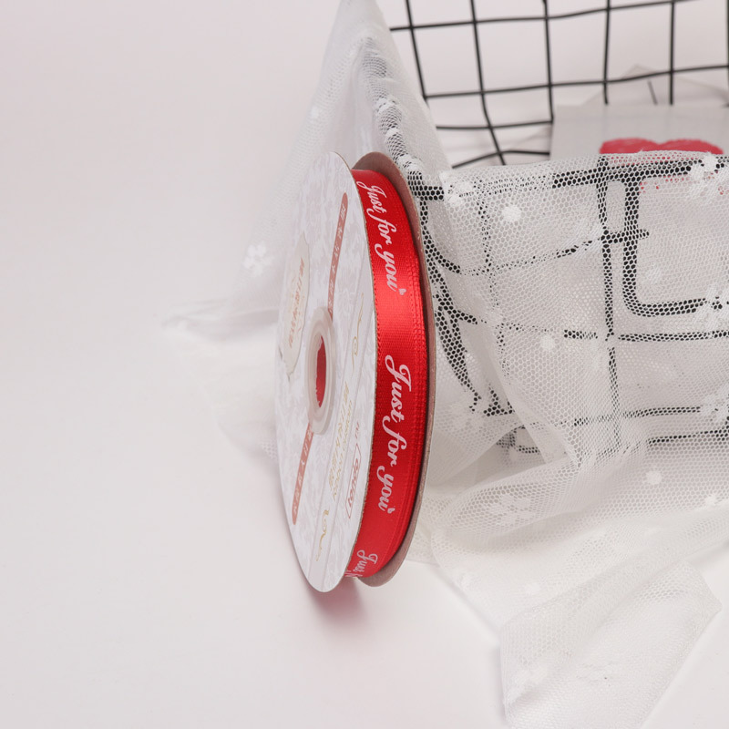 1cm impreso cinta inglesa arco de impresión en relieve cinta flor regalo material de embalaje al por mayor