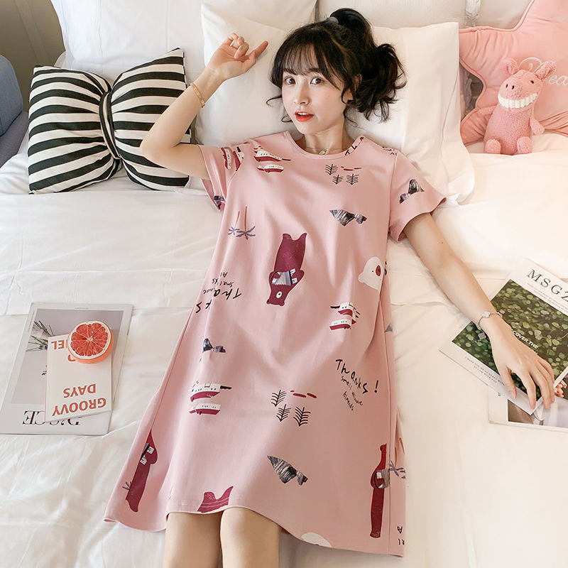 Pijamas de verano de las mujeres pijamas de estilo coreano camisón de verano de las mujeres de manga corta de verano de las mujeres desgaste del hogar traje de estudiante lindo más tamaño