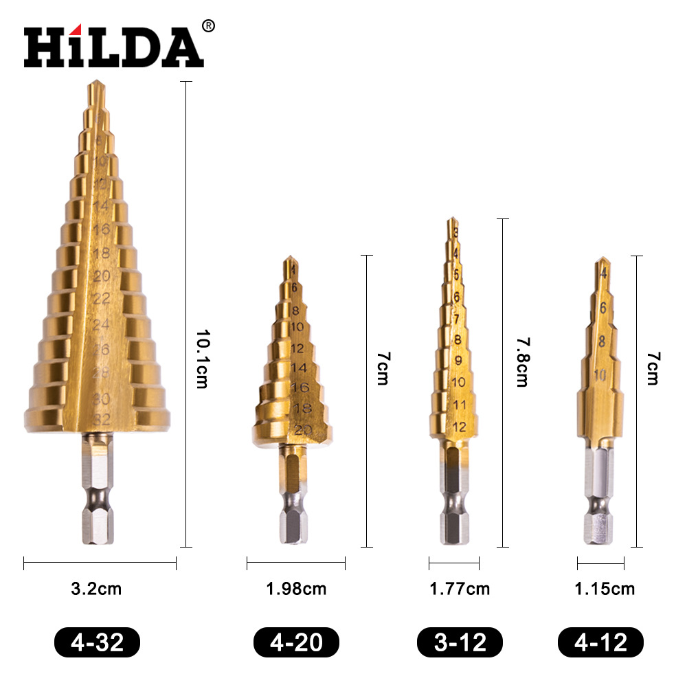 Directo de fábrica Hilda mango hexagonal recto ranura paso taladro pagoda taladro paso escariado traje de taladro en stock al por mayor