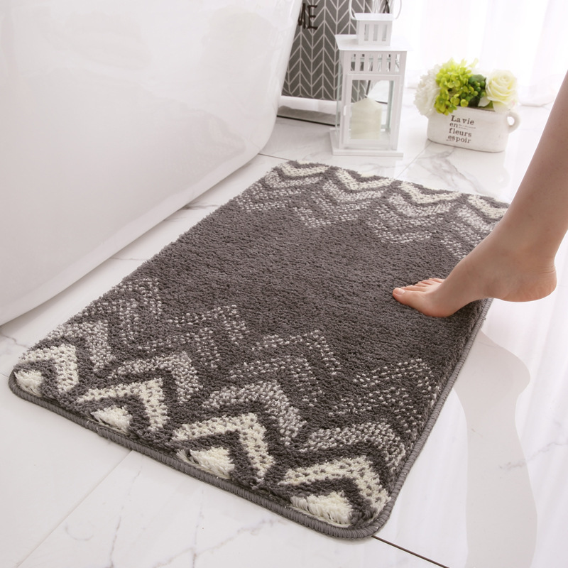 Gradient Flocking Carpet Door Mat for Entryway, Bathroom Doorway, Bedside, Bedroom, Kitchen, Water-Absorbent, Non-Slip Floor Mat, Quick-Drying