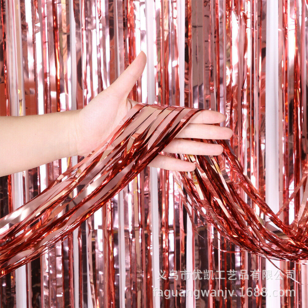 Amazon Best Selling 1*2 m Rain Silk foil curtain Door Curtain Flower Birthday Party Wedding Background Wall