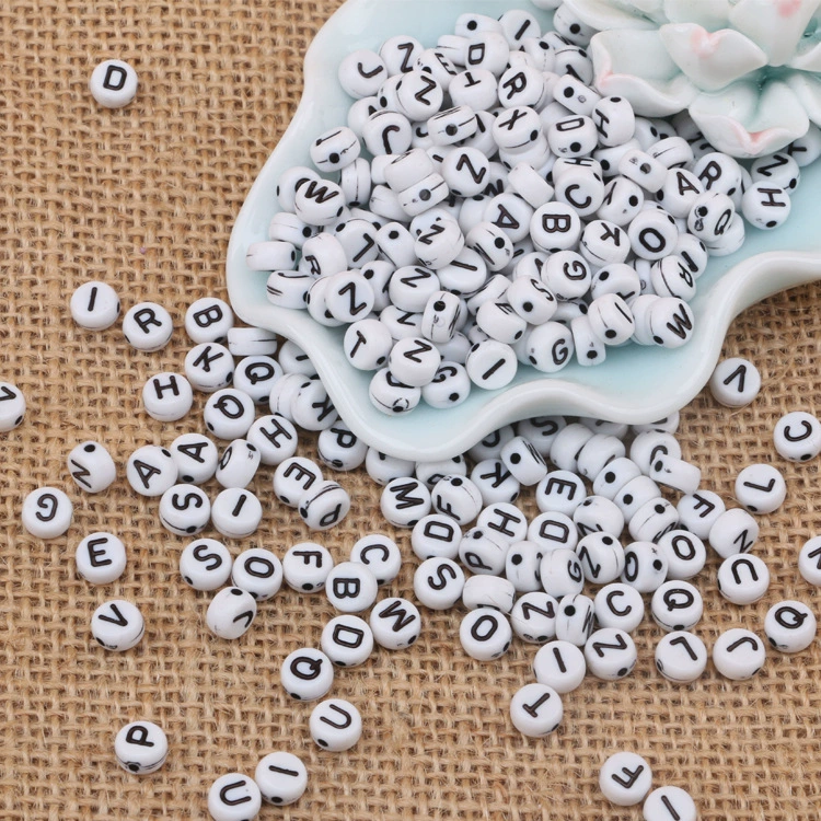 Детской акриловой бисерной bracelet handmade with letters, beads, English letters