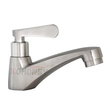 厂家直供 304不锈钢单冷面盆水龙头弯嘴单孔面盆单冷水龙头立栓