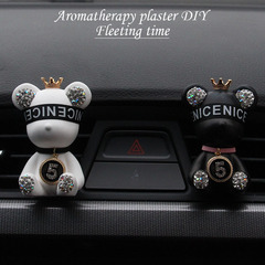 Car air outlet bear Diamond-encrusted bear car interior car perfume air outlet clip decoration car aromatherapy