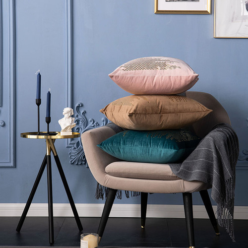 New velvet light luxury sequins simple modern sofa pillow car pillow office backrest coat pillowcase