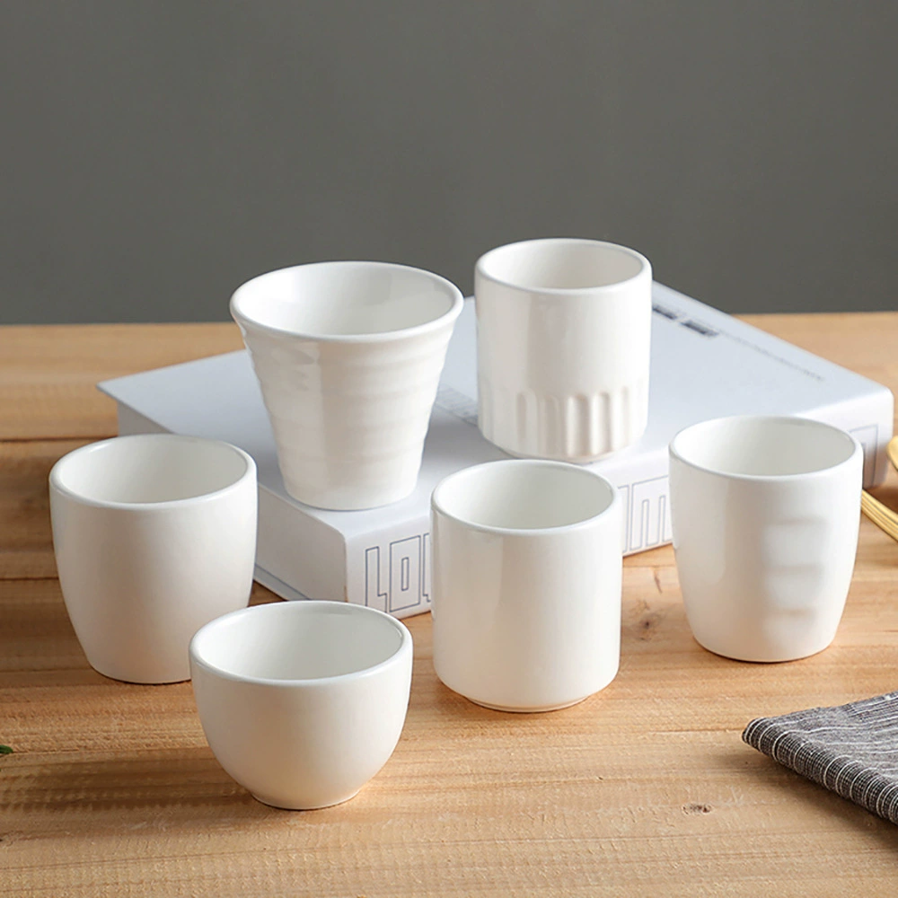 Creative White Ceramics Water Cup Hotel Bone Porcelain Half -Fat Tea House Dalfence Tea Cup Milk Marm Cup Foreign Trade Wholesale
