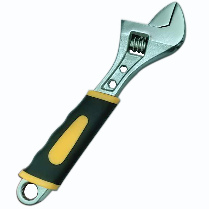 Herramientas de hardware enviadas todos los días Llave ajustable con mango bicolor de 6 pulgadas y 8 pulgadas Llave ajustable cromada