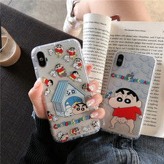 蠟筆小新適用蘋果11機殼iphone12promax情侶15全包14透明13卡通