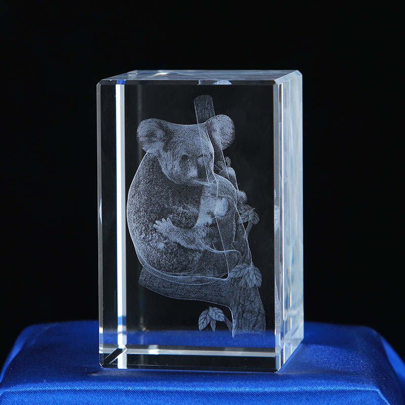 Pequeño puente 3D tallado interior adornos de cristal dinosaurio tortuga tigre águila modelo animal recuerdo del océano