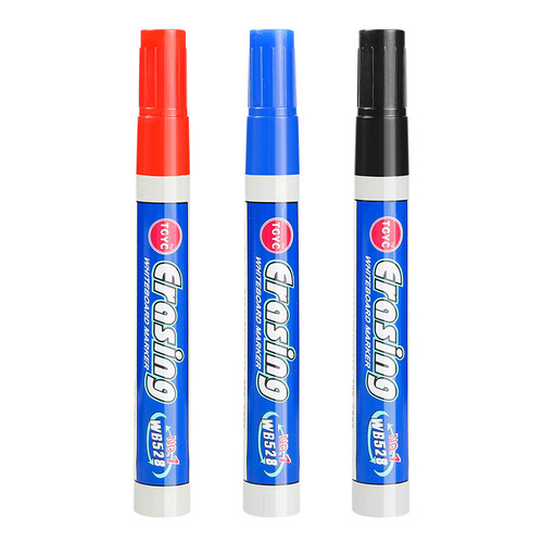 Factory direct sales wholesale 528 whiteboard pen water-based erasable marker black, red and blue three colors optional large whiteboard pen