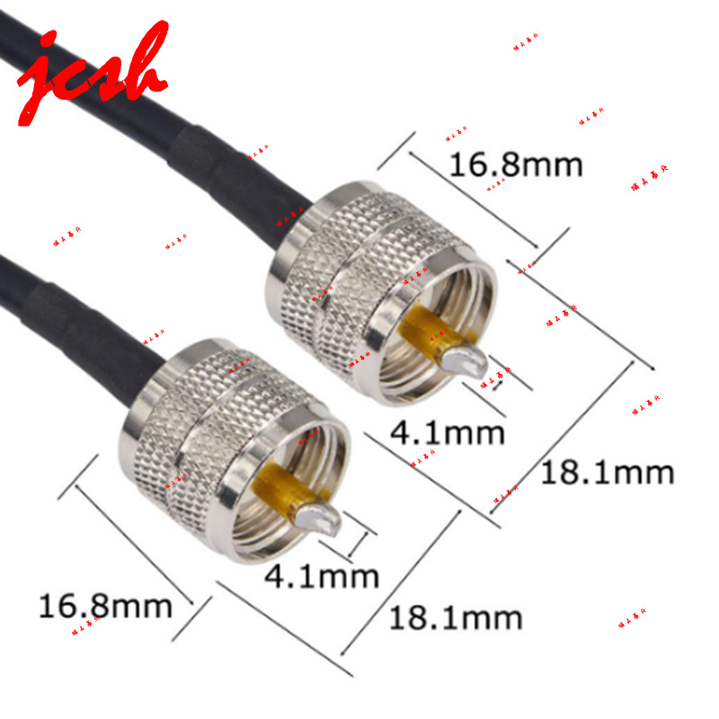 UHF-J 公对公 PL259 射频RF 50-3 RG58/U 延长F/F连接线