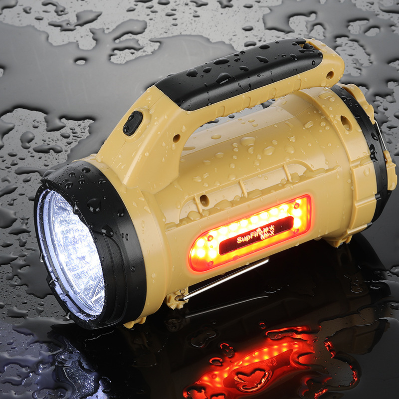 Reflector portátil LED portátil luz al aire libre multifuncional patrulla luz de mano fuerte luz recargable impermeable luz de emergencia