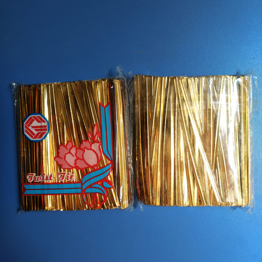 【盛豪】现货批发金色扎带 银色扎口带 环保彩色扎口线 面包扎带