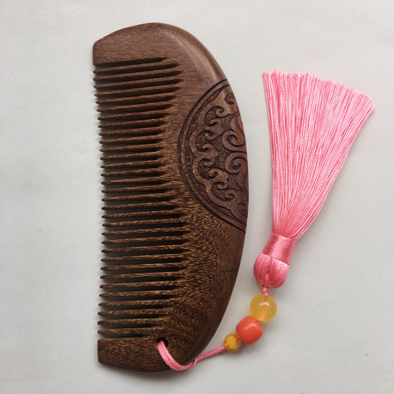 Factory wholesale comb sandalwood comb double-sided carving massage comb wooden comb gift box suit mother's day Tanabata festival gift
