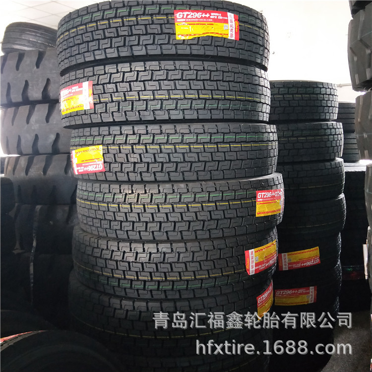 供应拖挂平板车轮胎12R22.5 中花麻将块真空全钢汽车胎