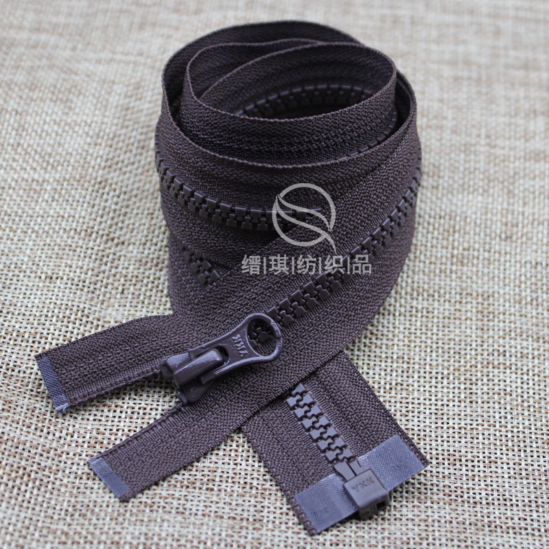 In stock supply genuine goods YKK5 resin single-head Open Brown zipper wholesale multi-color rubber tooth school uniform zipper
