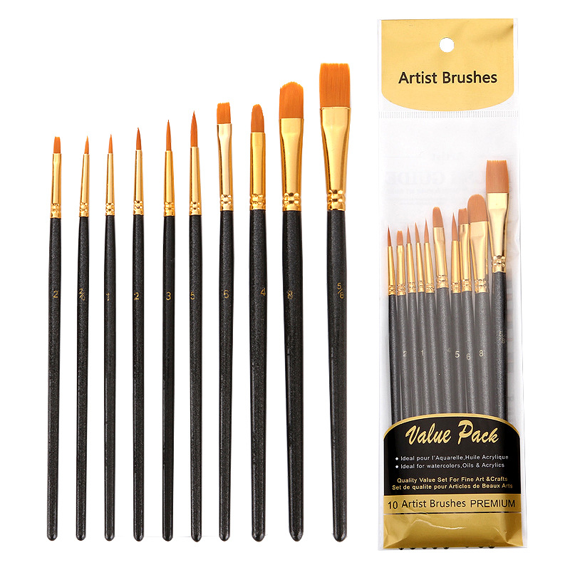 Cepillo de nylon transfronterizo 10 nacarado azul varilla cepillo de combinación de pelo de nylon azul aceite cepillo traje ventas directas de fábrica