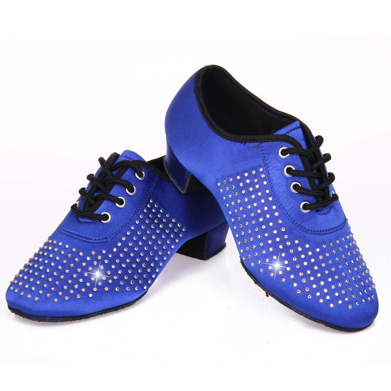 舞帕 Winter children's Latin dance shoes, hot diamond national standard dance shoes, autumn and winter foot-wrapped lace-up girls' high heels