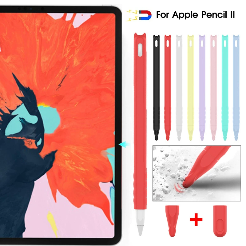 Подходит для обложки на карандаш 2 поколения Apple мультяшка сенсорный силиконовый чехол для iPad Pencil 2 защитный силиконовый материал