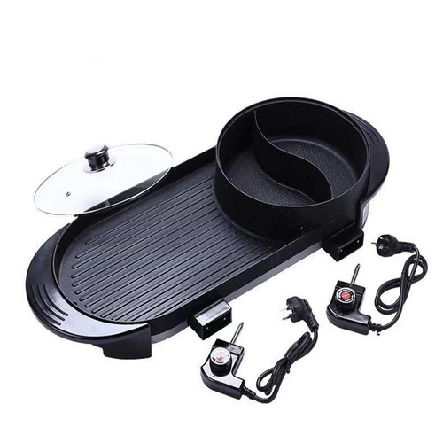 New medical stone pot, shabu-shabu and grilling all-in-one pot, frying and shabu-shabu all-in-one electric hot pot, barbecue stove, electric grill pan, multi-function pot