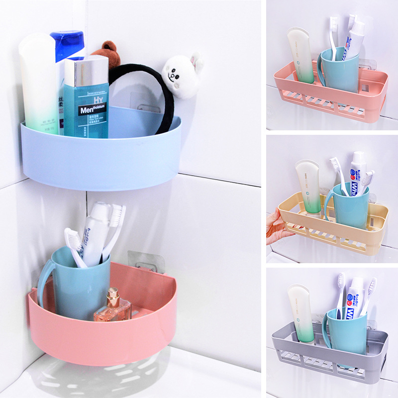 Creative Bathroom Wall-mounted Seamless Storage Rack Wall-suction Draining Rack Storage Rack Toilet Punch-free Storage Rack