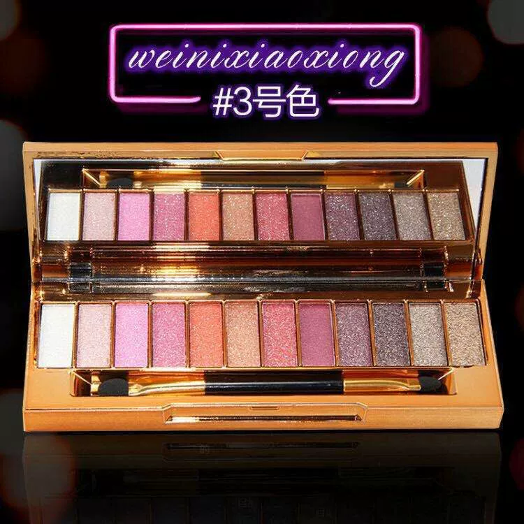 维尼小熊 Тени для век Shiny eye shadow, палетка теней, праймер под макияж, 12 цветов, (Physicals)