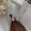 Summer diamond fashionable woven adjustable ring from pearl