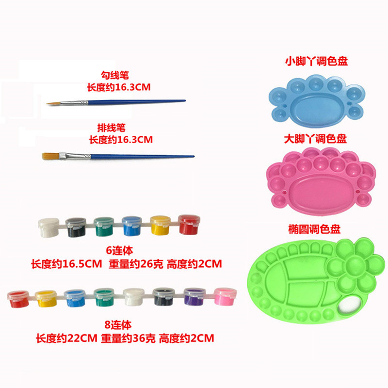 Fábrica al por mayor 3 ml 12 color conjoined pigmento acrílico placa pequeña caja traje principiante pintado a mano niños pintura de yeso