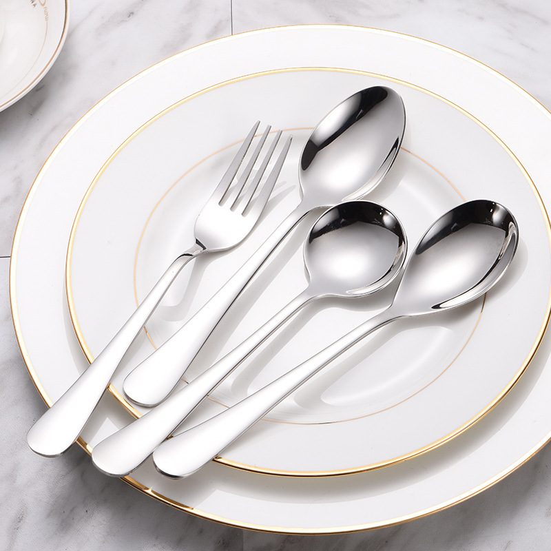 Cross-Border Hot Selling Amazon Stainless Steel Tableware 24-Piece Set 1010 Series Soup Spoon Dessert Spoon Hotel Supplies Cross-Border Hot Selling Amazon Stainless Steel Tableware 24-Piece Set 1010 Series Soup Spoon Dessert Spoon Hotel Supplies