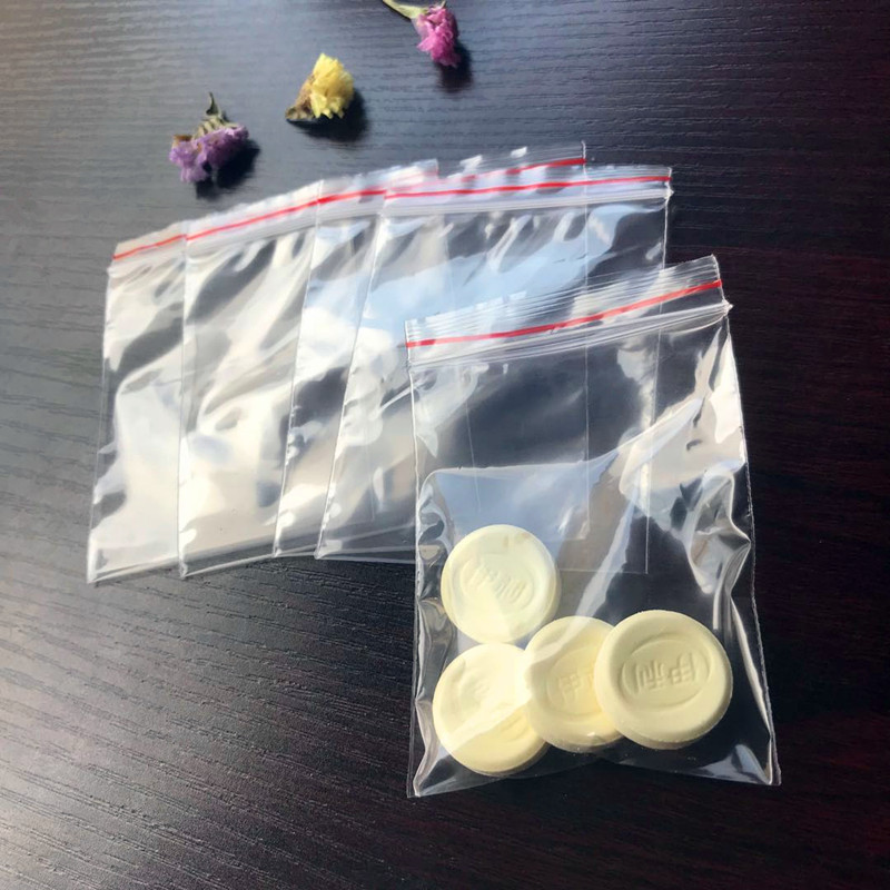 塘厦厂家pe小骨袋密封红边小袋子自封口塑料包装胶袋防尘收纳袋