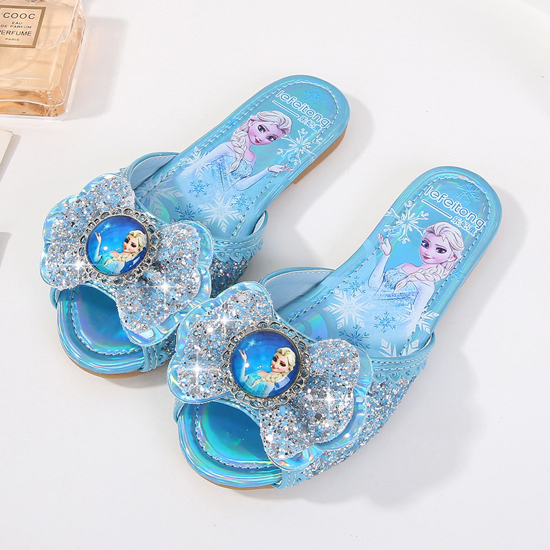 Princess Elsa Slippers, Cute Little Girls' Slippers, Girls' Indoor and Outdoor Non-Slip Soft-Soled Cool Princess Style