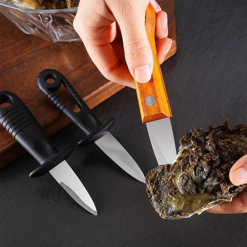 Stainless Steel Wooden Handle Oyster Knife Scallop Knife Barbecue Oyster Opening Tool Pry Oyster Knife Opener Clam Seafood Knife in Stock Stainless Steel Wooden Handle Oyster Knife Scallop Knife Barbecue Oyster Opening Tool Pry Oyster Knife Opener Clam Seafood Knife in Stock