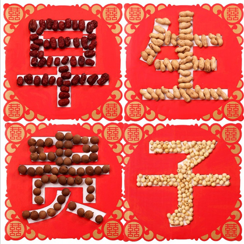 Molde de decoración de cama de boda con frutas secas en forma de corazón creativo decoración de cama de boda sala de bodas suministros de boda