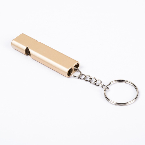 Manufacturer supplies high-frequency whistle, double-barreled whistle, metal outdoor survival whistle, aluminum alloy whistle