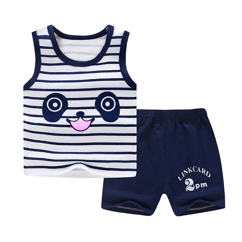 Children's undershirt set pure cotton sleeveless girls' summer wear Korean style children's new summer boy two-piece set wholesale