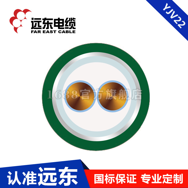 远东电线电缆 低压NH Z(ABC) YJV22-2*25电力电缆